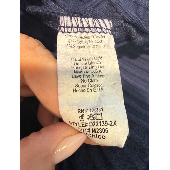 Navy Ribbed Wrap Bodycon Dress Long Sleeve Charlotte Russe Womens S USA - Picture 5 of 10